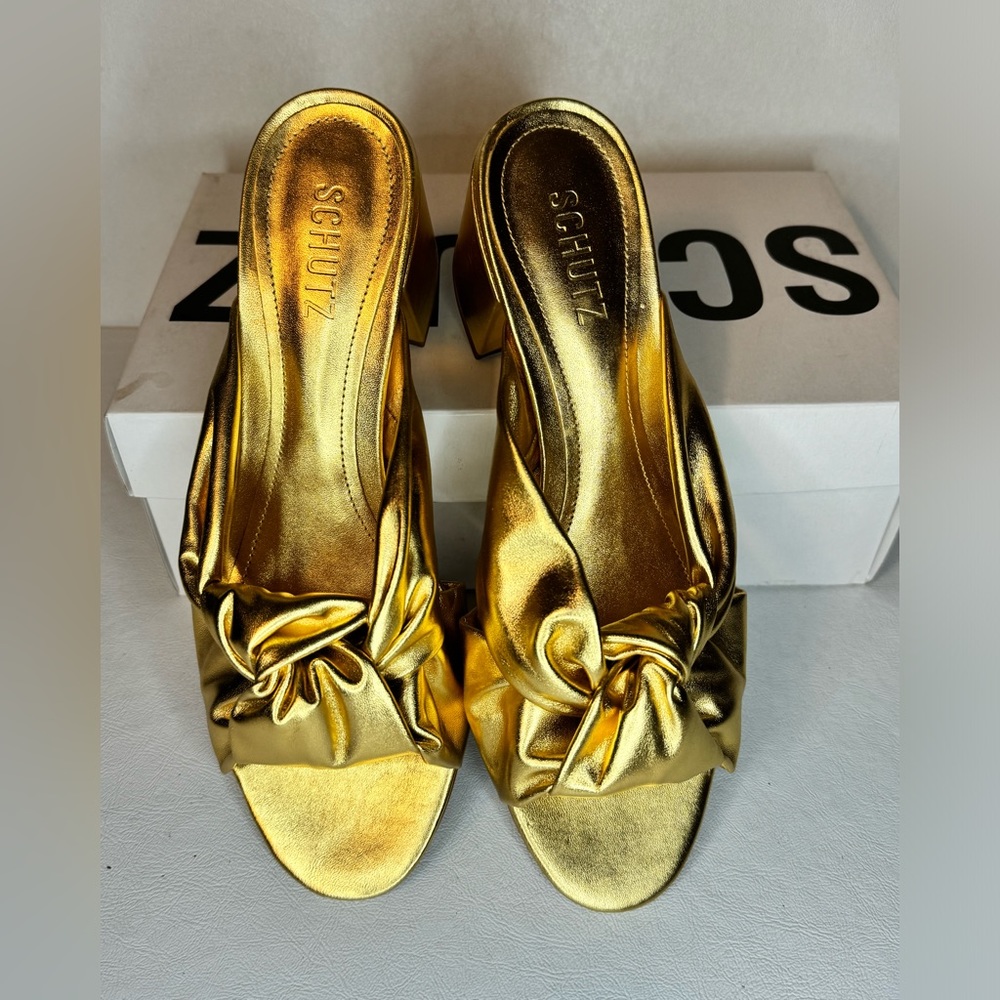 SCHUTZ Gold Women's Sandals - Picture 4 of 9